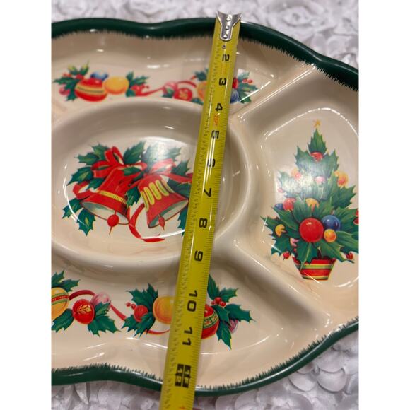 Vintage Christmas Holidays Divided Serving Snack Party Tray Berman Industries - Picture 3 of 8